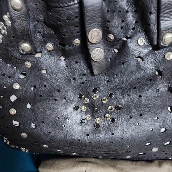 Daisy Center Studded Large Campomaggi Shopper Black NWT - Picture 9 of 11